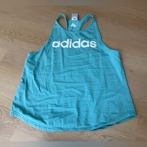 adidas Women’s Essentials Loose Logo Tank Top Mint/White Size XL
